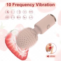   Sunfo Strawberry - dobíjecí, vodotěsný mini masážní vibrátor (růžový)
