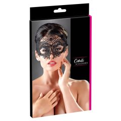   Cottelli - vyšívaná, krajková maska na obličej (černá)