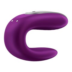   Satisfyer Double Fun - nabíjecí, vodotěsný smart párový vibrátor s dálkovým ovladačem (fialový)