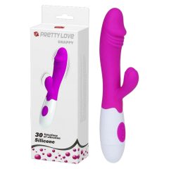   Pretty Love Snappy - vodotěsný vibrátor na bod G s ramenem na klitoris (fialový)