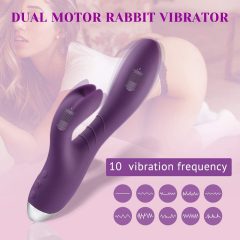   Tracy's Dog Rabbit - voděodolný akumulátorový vibrátor na klitoris (fialový)