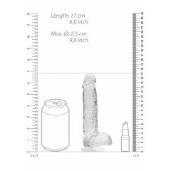   REALROCK - průsvitné realistické dildo - vodočisté (15cm)