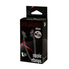   Blaze Deluxe - kovové kolíčky na bradavky s řetízkem (černé)