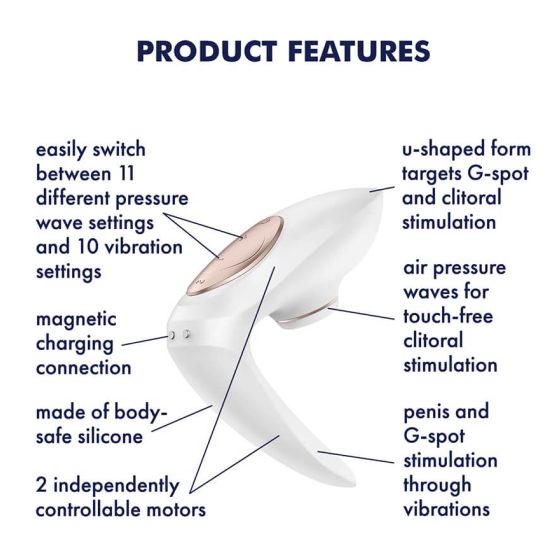 Satisfyer Pro 4 Couples - nabíjecí párový vibrátor a stimulátor klitorisu (bílý)
