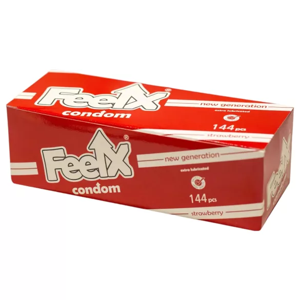 FeelX - презервативи с вкус на ягода - 144 броя