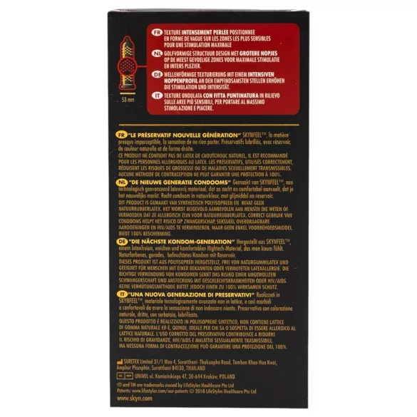 Manix SKYN Intense - безлатеков презерватив с релефни точки - 10 броя