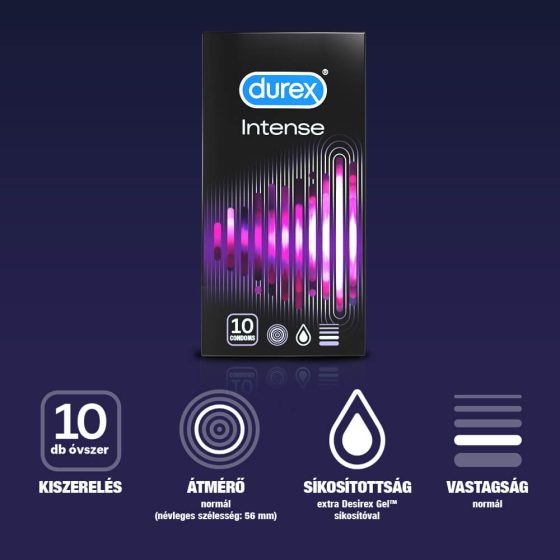 Durex Intense - презервативи с оребрения и петна (10бр.) -