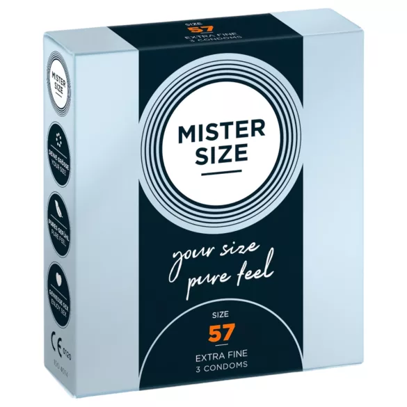 Mister Size - тънък презерватив - 57мм - 3 броя