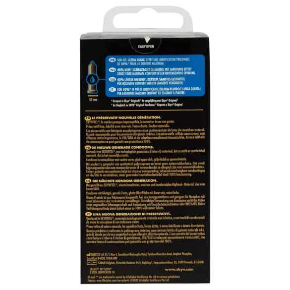 Manix SKYN Extra Lubricated - допълнително овлажнени презервативи без латекс (10 бр.)
