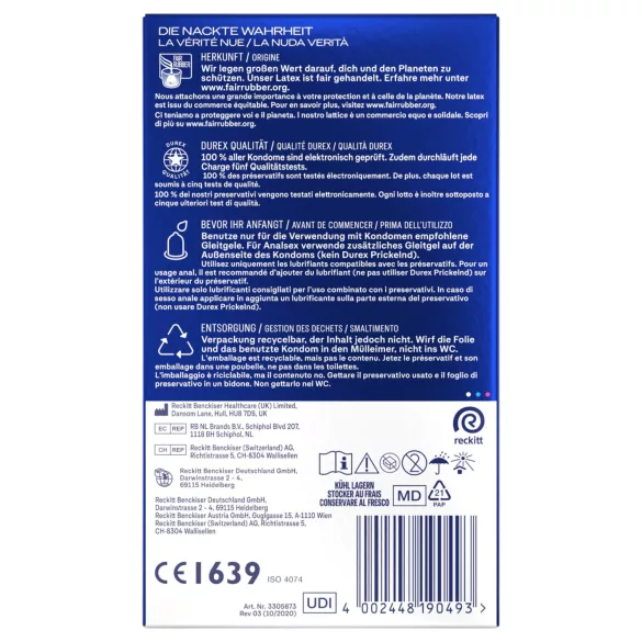 Durex Intense - Оргазмични презервативи (10 бр.)