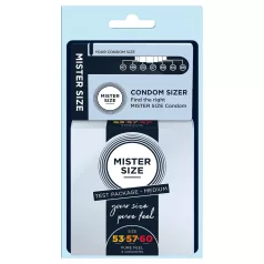   Mister Size - тестов пакет презервативи с пенис мерител - 3 броя