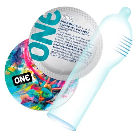 ONE Pleasure Plus - презерватив с вътрешни релефи (12 броя)