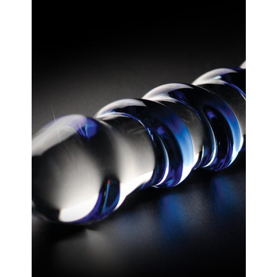 Icicles No. 5 - спираловидно стъклено дилдо (полупрозрачно синьо)