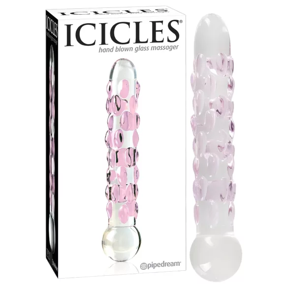 Icicles No. 7 - стъклено дилдо с перли