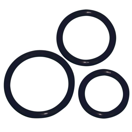 You2Toys - Силиконов пенис пръстен тройка - черен