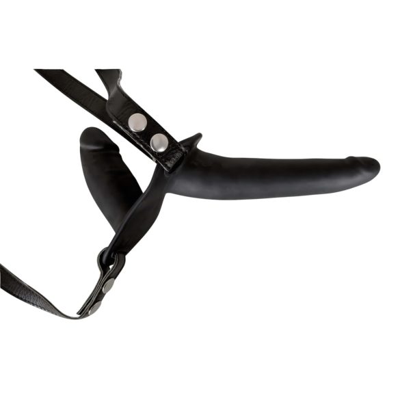 You2Toys - Черен двоен силиконов дилдо с колани