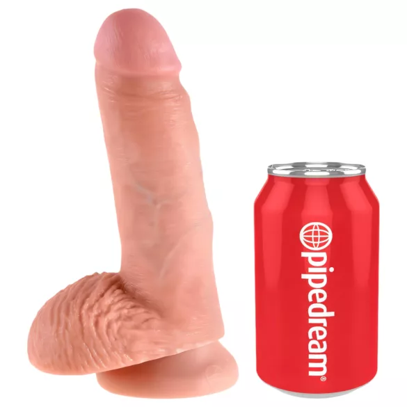 King Cock - дилдо с тестиси - 18 см - натурален