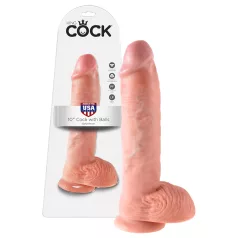   King Cock - голям дилдо с топки - 25 см, натурален