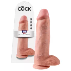   King Cock - дилдо с тестиси - 30 см - телесен цвят