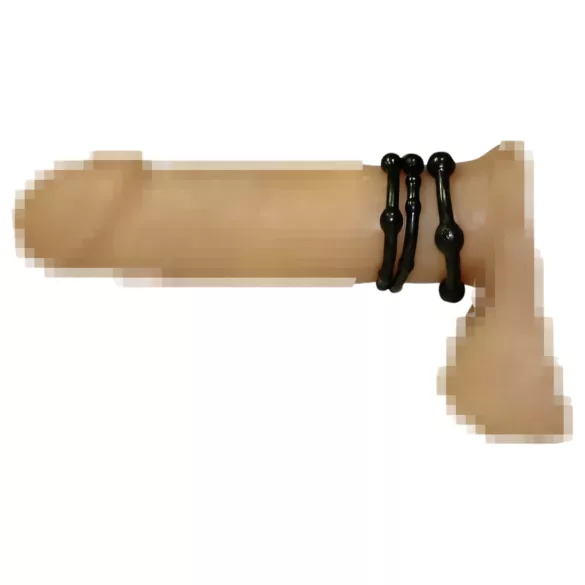You2Toys - пенис пръстени сет - черен - 3 броя