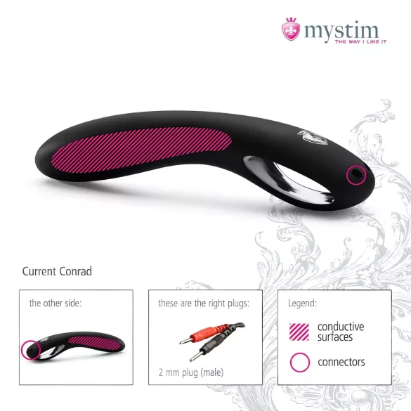 mystim Current Conrad - електро дилдо - силикон