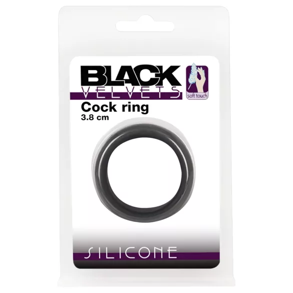 Black Velvets - пенис пръстен с дебели стени 3,8 см - черен