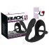 Black Velvet - анален вибриращ дилдо с пенис и тестис пръстен (черен)