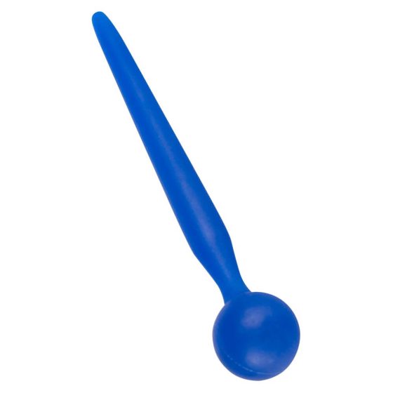 Спирачка за сперматозоиди - Сферичен силиконов дилдо за разширяване на уретрата (син)