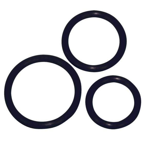 You2Toys Sexy Circles - Силиконов пенис пръстен тройка - черен