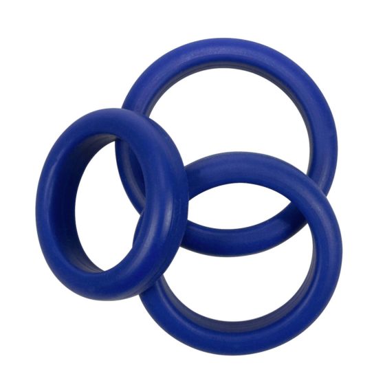 You2Toys - Тройка силиконови пръстени с дебели стени (сини)