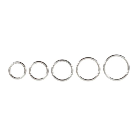 Bad Kitty - комплект метални пенис пръстени (5 части)