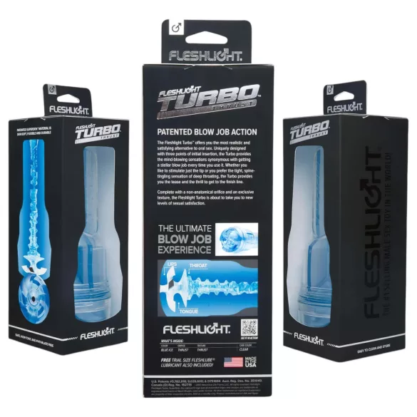 Fleshlight Turbo Thrust - мъжки мастурбатор със силно засмукване - син