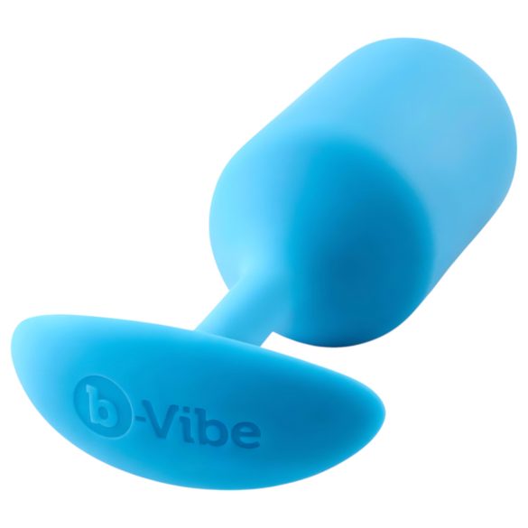 b-vibe Snug Plug 3 - анален разширител с две топчета 180g - син