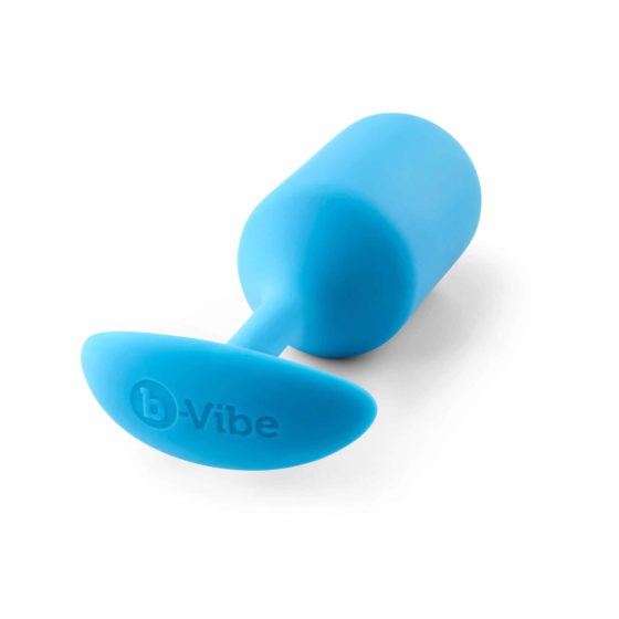 b-vibe Snug Plug 3 - анален вибратор с двойна топка (180g) - син