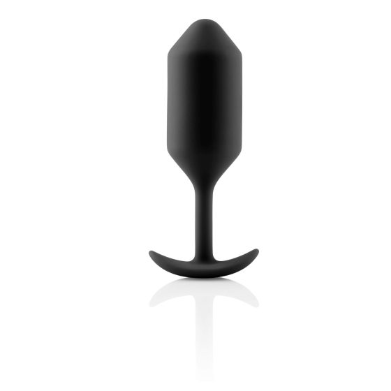 b-vibe Snug Plug 3 - анален вибратор с двойна топка (180g) - черен