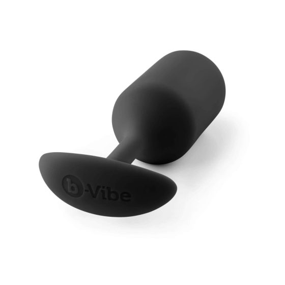 b-vibe Snug Plug 3 - анален вибратор с двойна топка (180g) - черен
