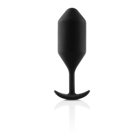 b-vibe Snug Plug 4 - анален вибратор с двойна топка (257g) - черен