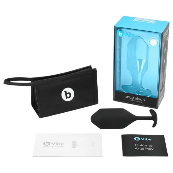 b-vibe - Анален плъг с две топчета - 257 г - черен