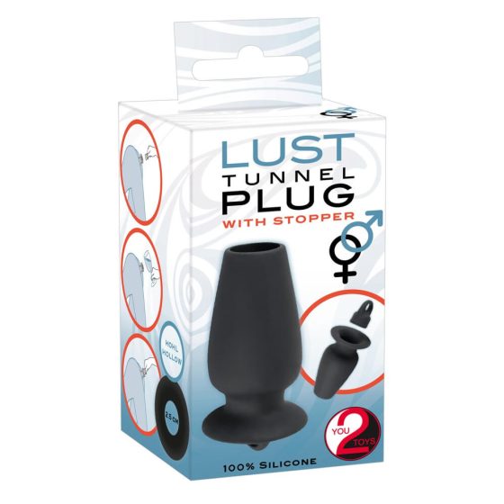 You2Toys - Lust Tunnel - кух анален вибратор със заключване (черен)