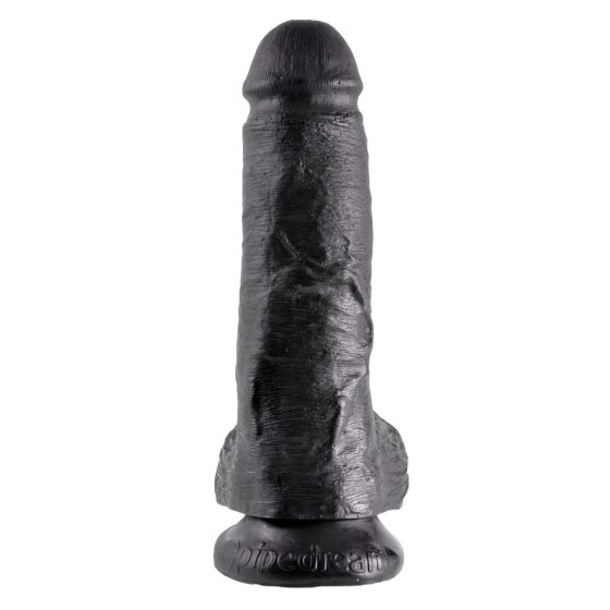 King Cock 8 вибратор с тестиси (20 см) - черен