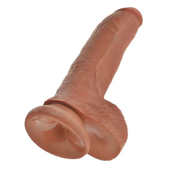 King Cock - дилдо с тестиси - 23 см - кафяв