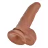 King Cock - дилдо с тестиси - 23 см - кафяв