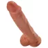King Cock 10 голям дилдо с тестиси (25 cm, кафяв)