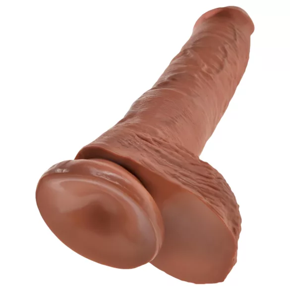 King Cock 10 голям дилдо с тестиси (25 cm, кафяв)