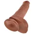 King Cock 10 голям дилдо с тестиси (25 cm, кафяв)