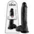 King Cock - дилдо с тестиси - 25 см - черен