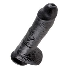   King Cock 10 вибратор с тестиси (25 см) - черен