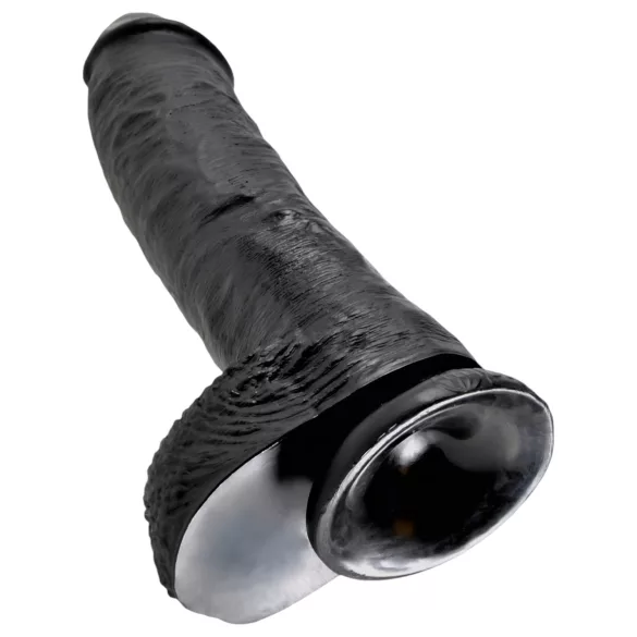 King Cock - дилдо с тестиси - 25 см - черен