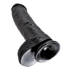   King Cock 10 вибратор с тестиси (25 см) - черен