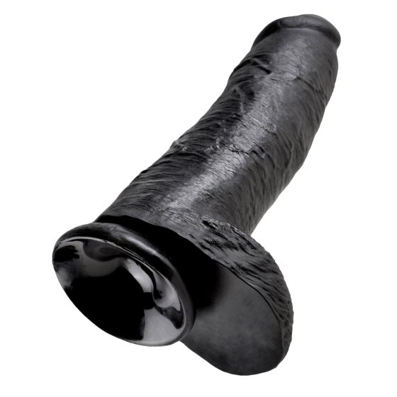King Cock 12 тестиса голям вибратор (30 см) - черен